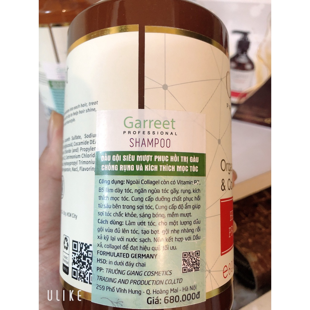 Dầu Gội Xả Garreet Siêu Mượt Dung Tích 800MLx2