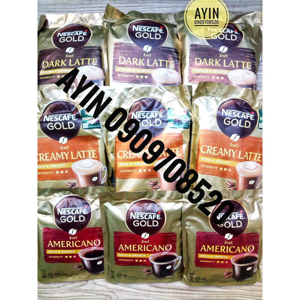 Cà Phê Nescafé Gold 2in1 Americano Malysia 15 Gói x 11g