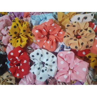 Cột tóc vải scrunchies chấm bi siêu yêu