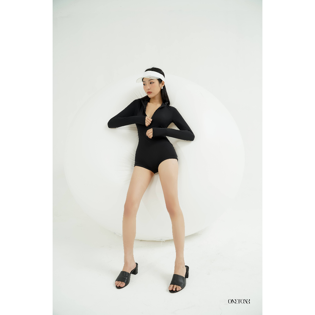 Đồ bơi nữ Onetone Swimsuit dài tay phối khóa Anse