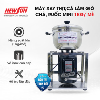 Máy Xay Thịt,Cá Làm Giò Chả, Ruốc Mini 1kg/ Mẻ NEWSUN Công Suất 0,9kw + Quà tặng phụ kiện