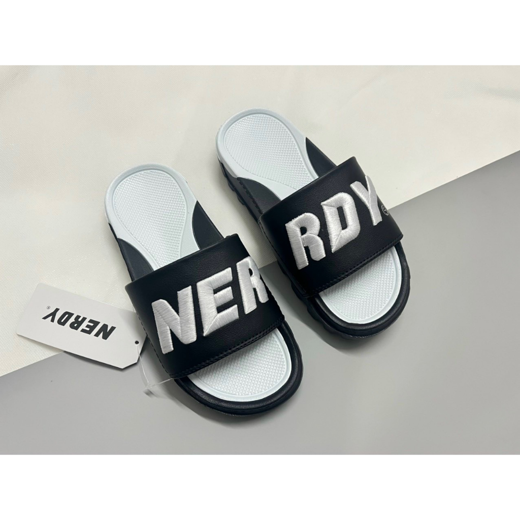 DÉP HOT (ĐẾ 2 MÀU LOGO THÊU) Dép quai ngang nam nữ NERRDY THÊU cao cấp 4cm Api bền,DÉP ĐẾ CAO
