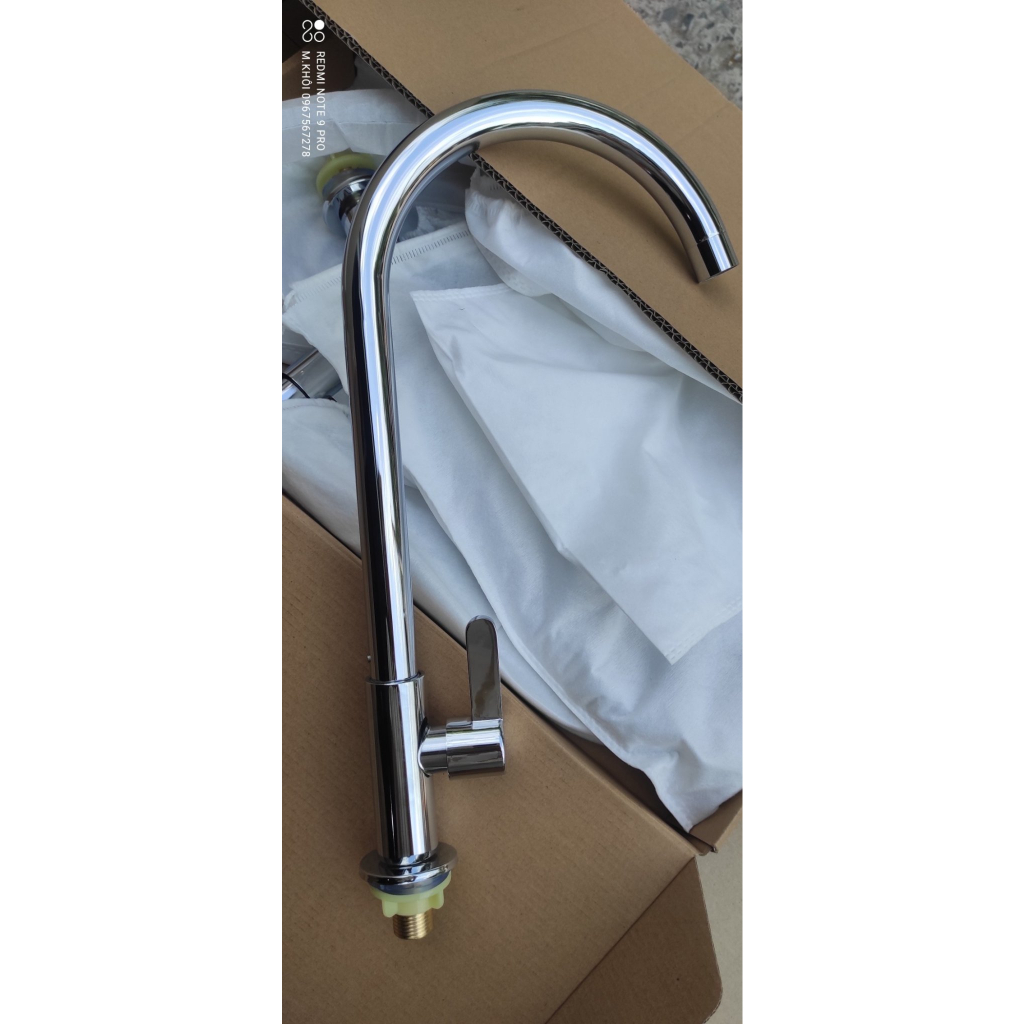 Vòi chén lạnh bi xoay inox đánh bóng, xoay cực nhẹ ( Mã Cl22)