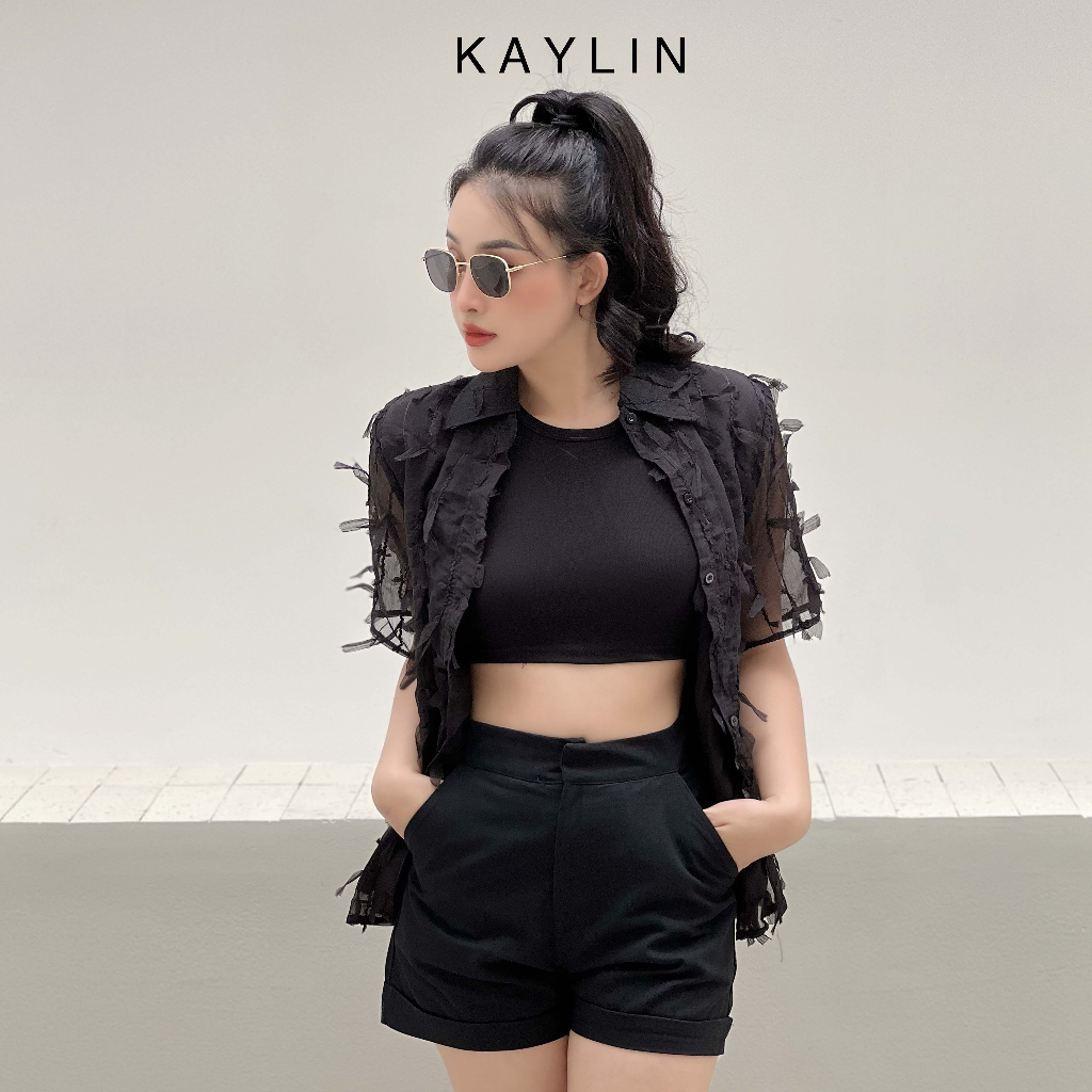 Set quần short sơ-mi freesize phối tua rua phong cách KAYLIN - N1933