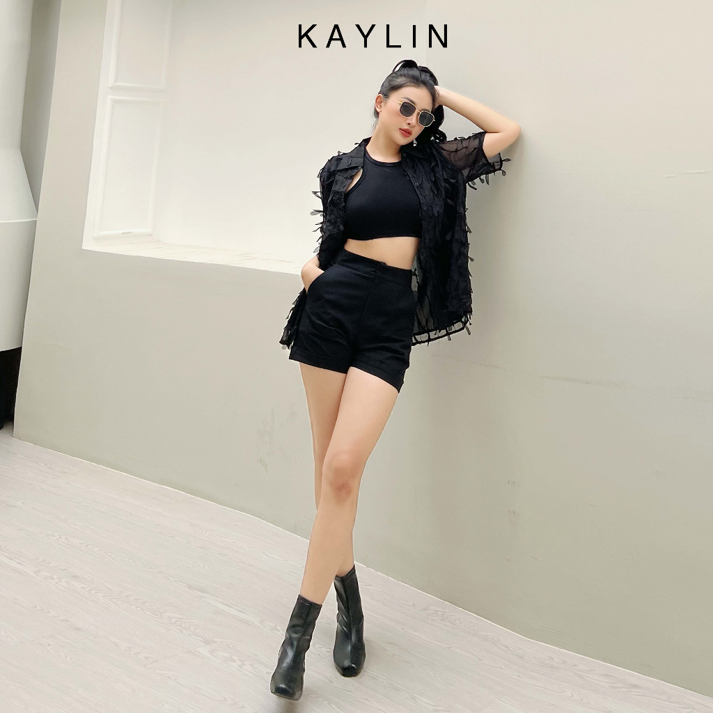 Set quần short sơ-mi freesize phối tua rua phong cách KAYLIN - N1933