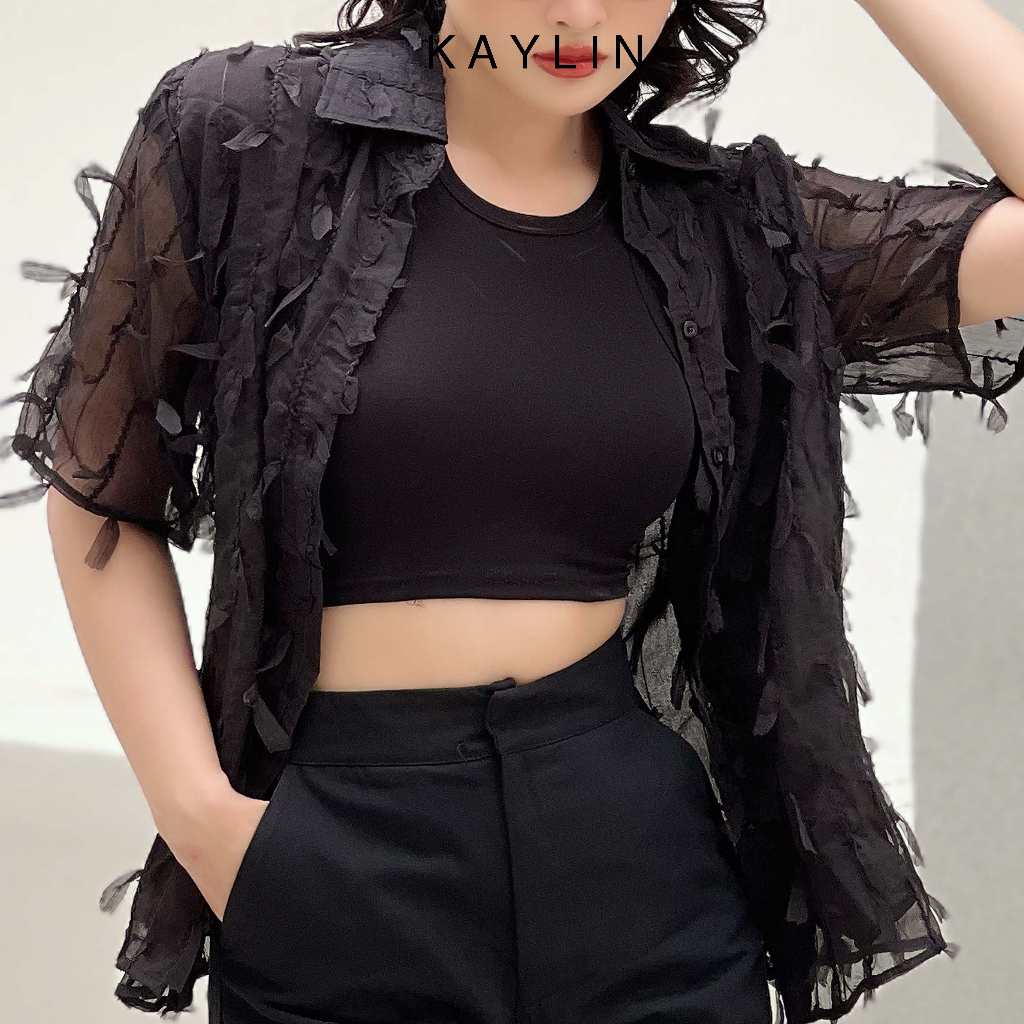 Set quần short sơ-mi freesize phối tua rua phong cách KAYLIN - N1933