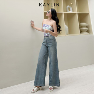 Quần jean suông ống loe phong cách KAYLIN - N2002