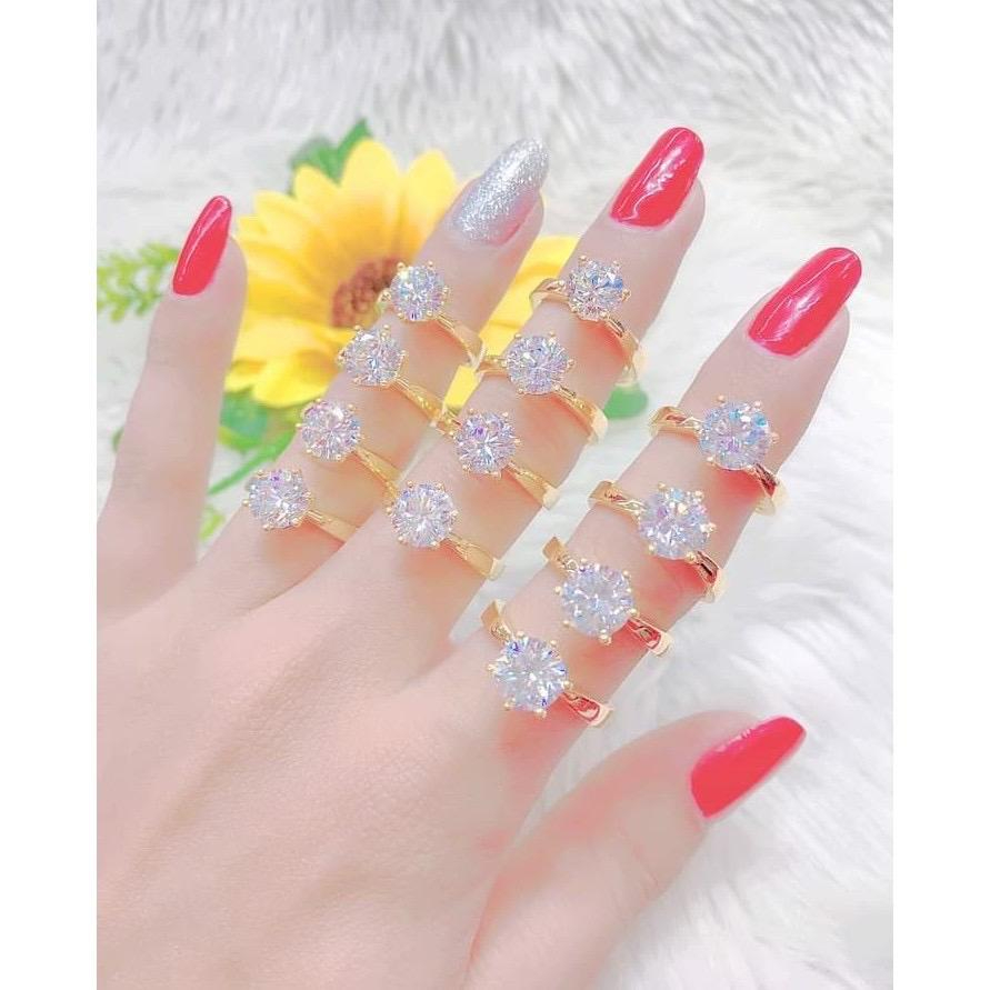 Nhẫn vàng một hột trắng