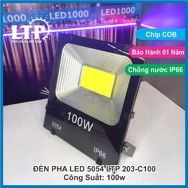 Mẫu Đèn Pha Led 100W 5054 LTP Chip COB - Chip SMD Chuyên Cho Công Trình, Bảng Hiệu Lắp Đặt Ngoài Trời Chống Nước IP66