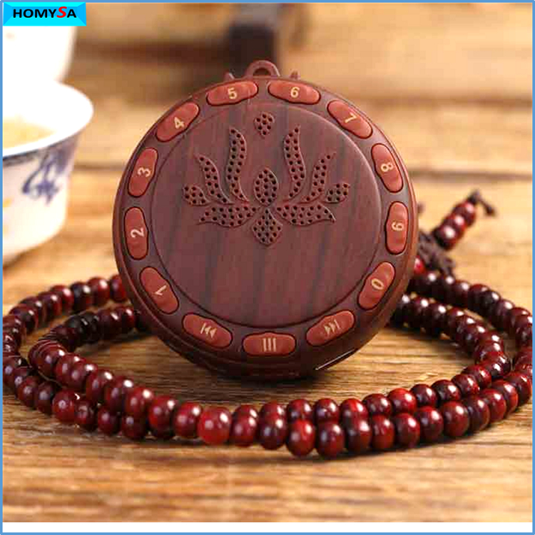 Máy niệm phật hình tròn hoa sen XH7 cao cấp - Loa bluetooth có dây đeo cổ khe thẻ nhớ bàn phím - Nghe kinh phật