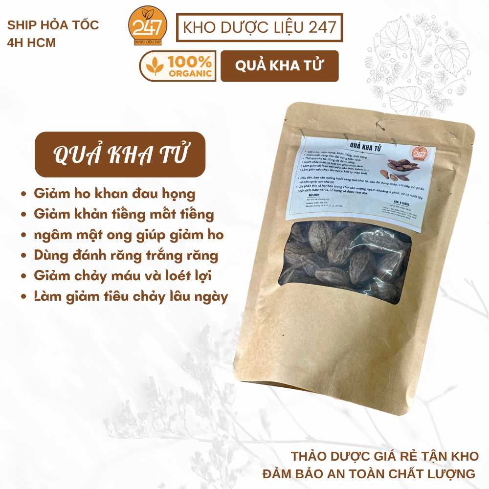 500g, 1kg Quả Kha Tử (Hàng Mới, Khô, Sạch, Thơm) - Giảm Ho, Đau Họng, Khàn Tiếng, Ho Hậu Co-Vi-d, Nấu Siro Ho