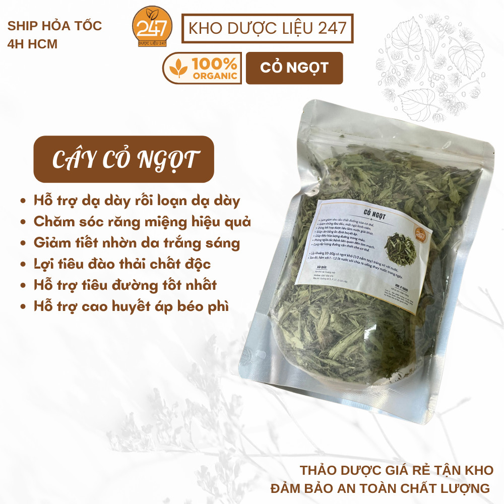 200g, 500g Cây Cỏ Ngọt (Hàng Mới, Khô, Sạch, Thơm ) – Hỗ Trợ Bệnh Tiểu Đường, Làm Trà Mix Các Vị Thảo Dược