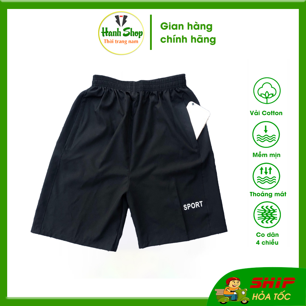 Quần short nam quần đùi vải dù gió co dãn nhẹ chất mát nhẹ có túi khóa tiện dụng phong cách thể thao mặc nhà QG256