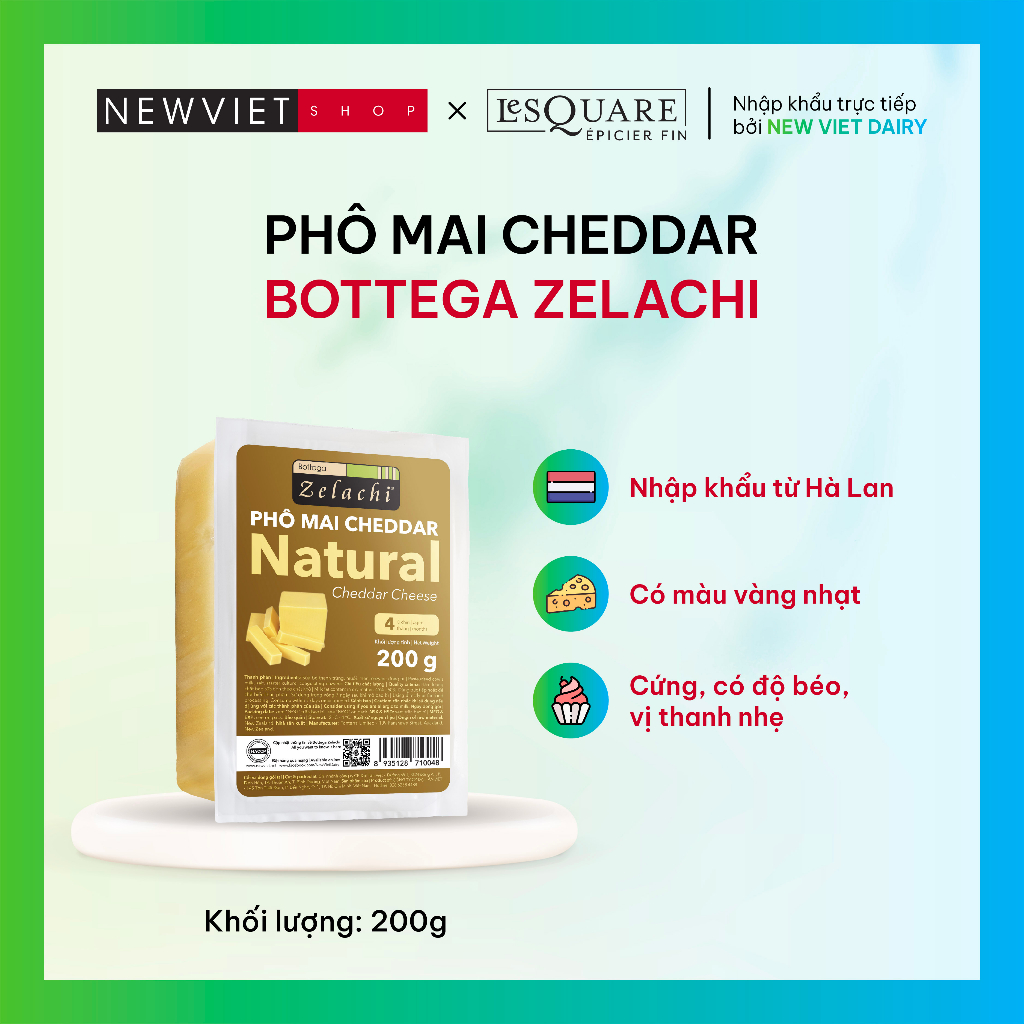 Phô mai Cheddar Bottega Zelachi 200g