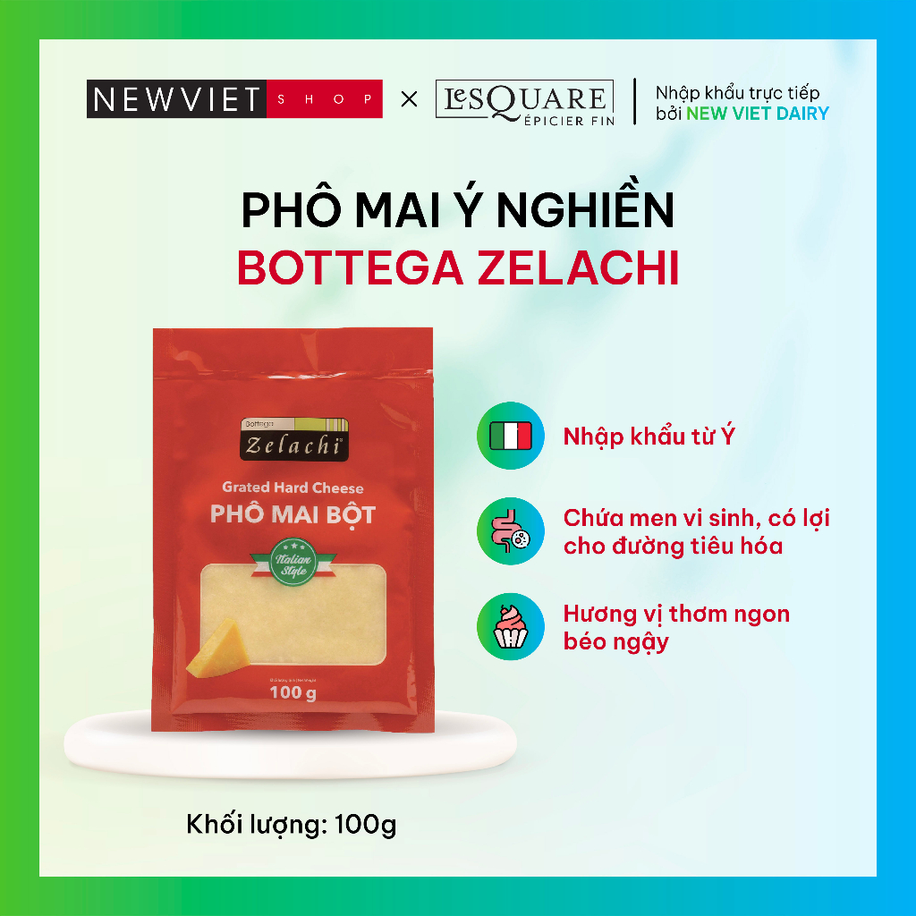 Phô Mai Ý Nghiền Bottega Zelachi 100g