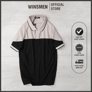 Áo thun nam cổ trụ cao cấp phối màu thời trang Winsmen - Áo thun Bigsize 8822