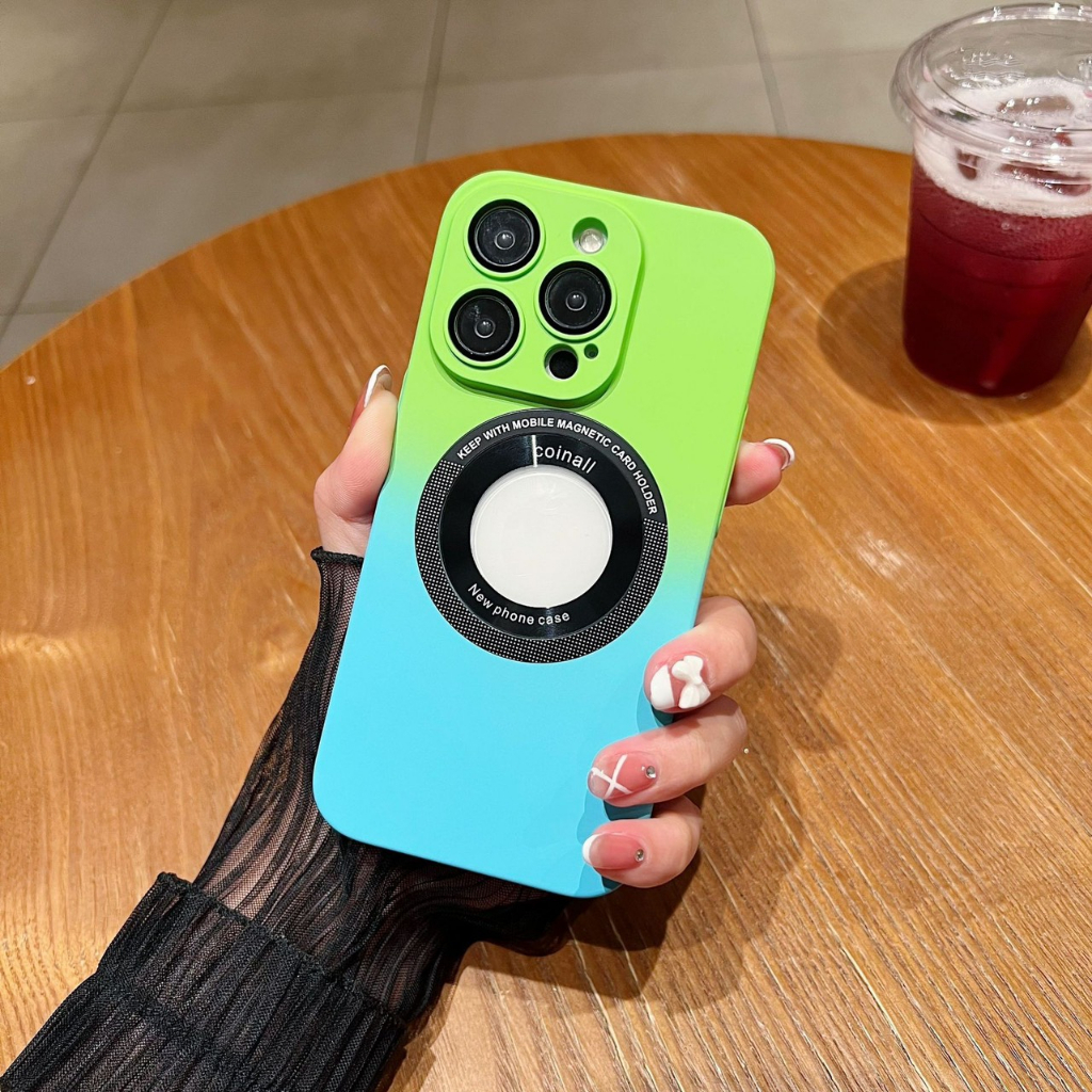 [Xanh dương - Xanh Lá]Ốp từ tính hở táo lens cam cao cấp phối màu 7plus/8plus/x/xs/xsmax/11/12/13/14/pro/max/plus/promax