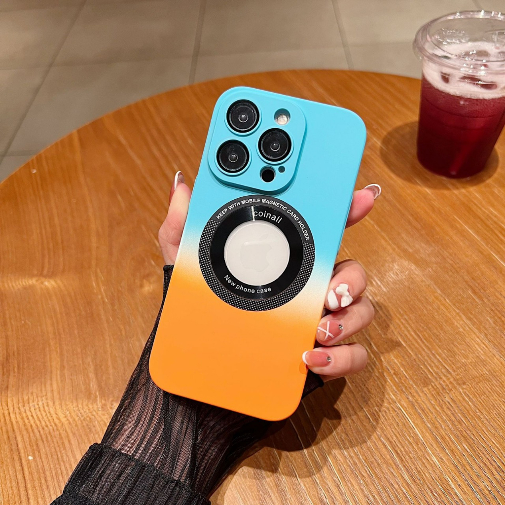 [Xanh dương - Xanh Lá]Ốp từ tính hở táo lens cam cao cấp phối màu 7plus/8plus/x/xs/xsmax/11/12/13/14/pro/max/plus/promax