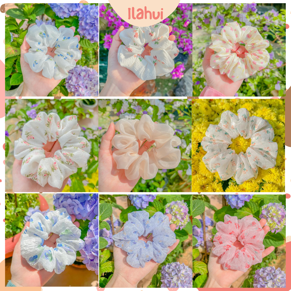 Scrunchies dây cột tóc chủ đề Mùa hè siêu xinh phong cách Hàn Quốc ILAHUI