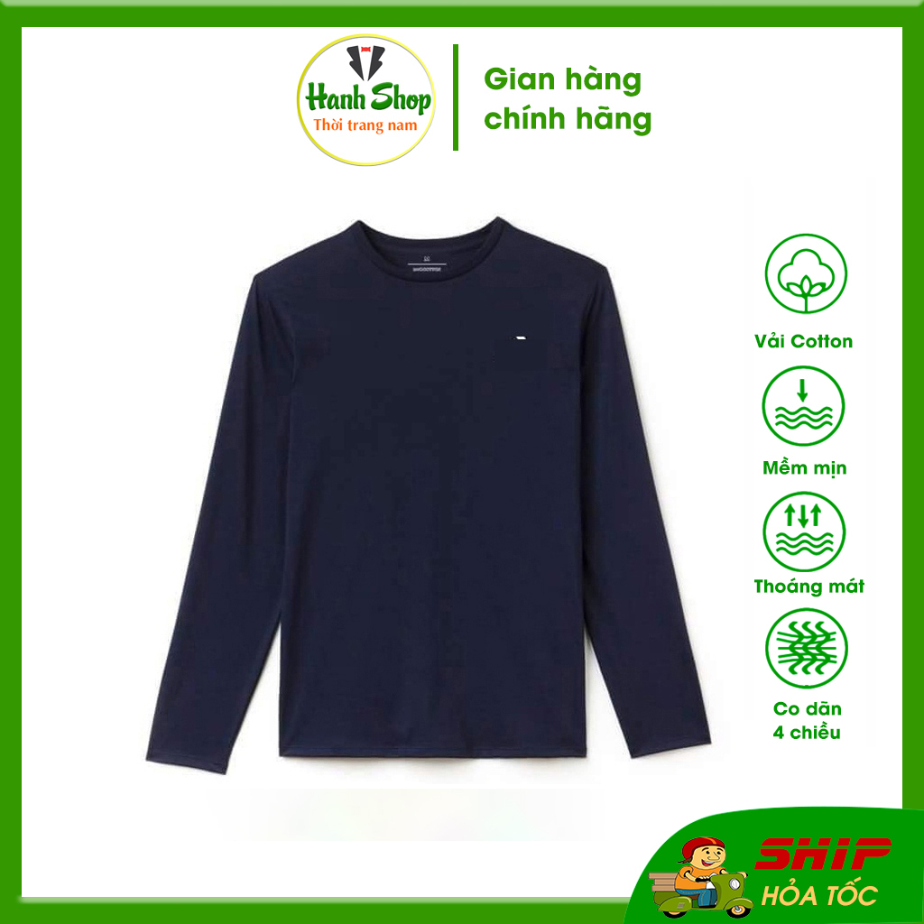 Áo thun dài tay giữ nhiệt cổ tròn nam chất thun mềm mịn co dãn 4 chiều dáng vừa dành cho nam Hanh shop AT120