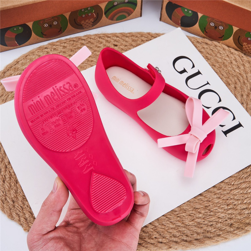 Giầy nhựa thơm melissa nơ mảnh đủ màu cho bé gái siêu xinh từ 1-8 tuổi