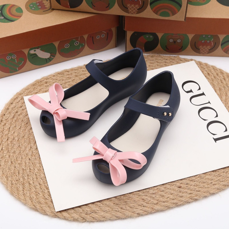 Giầy nhựa thơm melissa nơ mảnh đủ màu cho bé gái siêu xinh từ 1-8 tuổi
