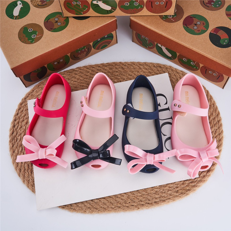 Giầy nhựa thơm melissa nơ mảnh đủ màu cho bé gái siêu xinh từ 1-8 tuổi