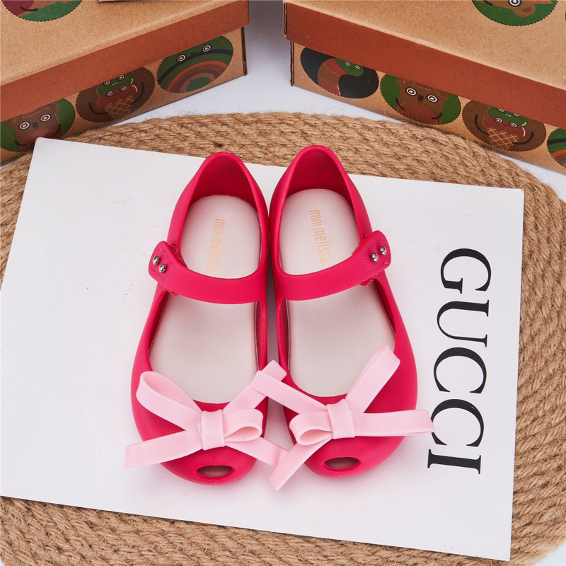Giầy nhựa thơm melissa nơ mảnh đủ màu cho bé gái siêu xinh từ 1-8 tuổi