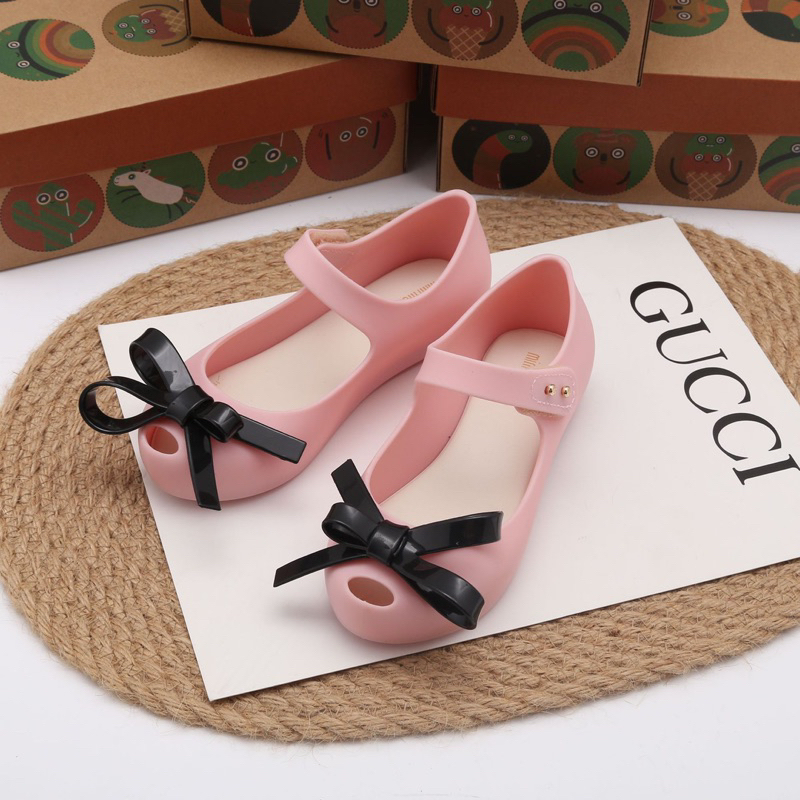 Giầy nhựa thơm melissa nơ mảnh đủ màu cho bé gái siêu xinh từ 1-8 tuổi