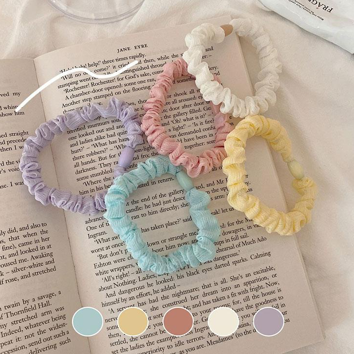 miumiuaDây buộc tóc bằng vải màu sắc ngọt ngào phong cách thời trang Hàn Quốc