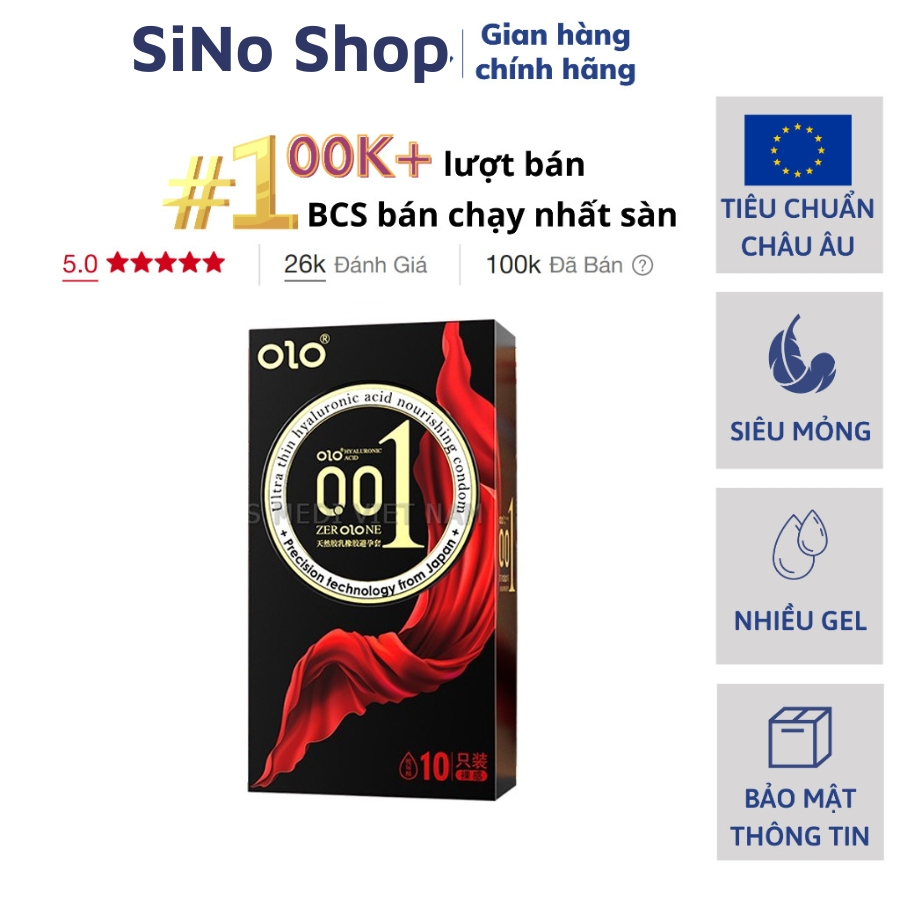 Bao Cao Su OLO 001 Ấm NồngCao Cấp Siêu Mỏng Dẫn Nhiệt Bao Cao Su Kéo Dài Thời GIan Hộp 10 BCS