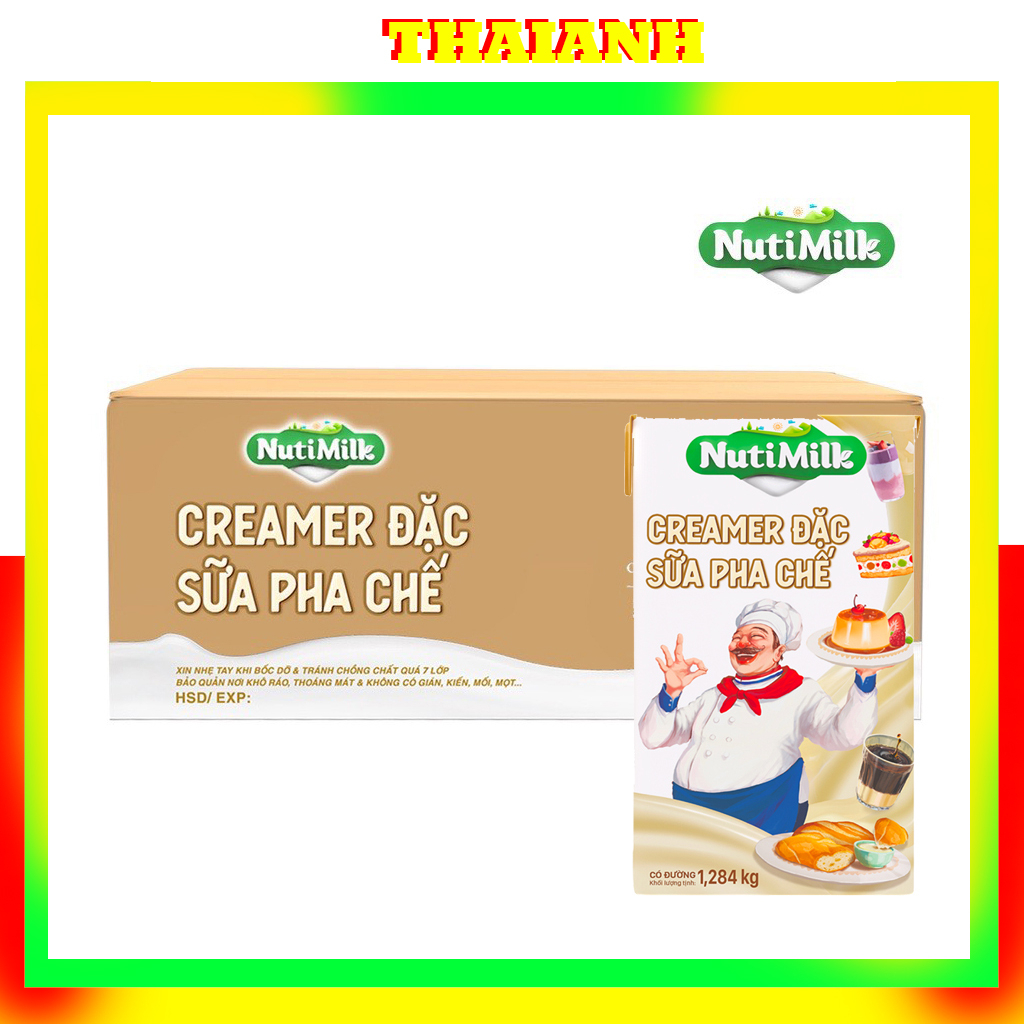 THÙNG 12 Hộp Sữa Đặc Nuti Hộp 1284gr Creamer Dùng Làm Bánh,Pha Cà Phê,Pha Chế-THAIANH