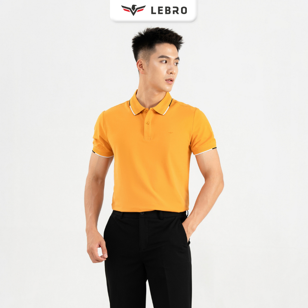 Áo polo nam Lebro thun trơn phối cổ viền dáng slimfit, cotton CVC cao cấp, trẻ trung TPL23-001