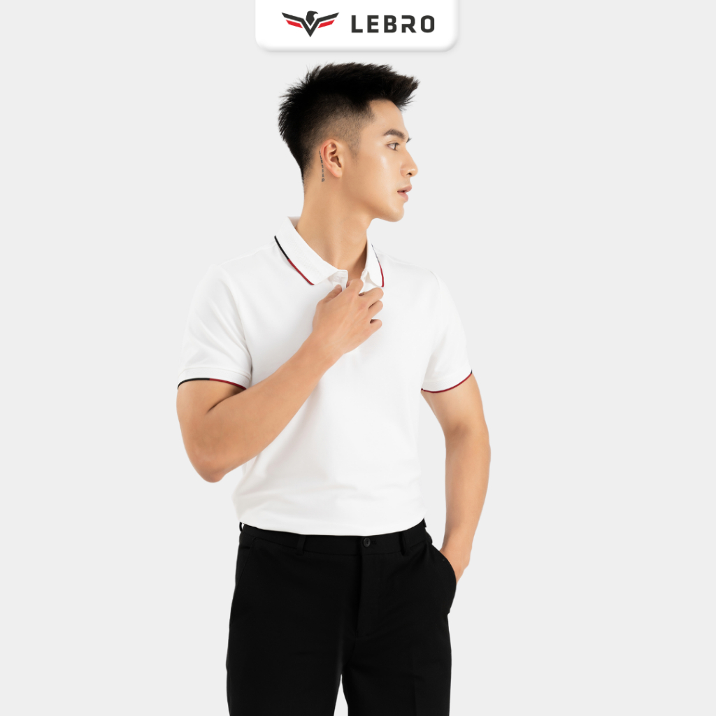 Áo polo nam, áo thun nam trơn cổ viền, chất liệu cotton CVC cao cấp, dáng slimfit trẻ trung, thể thao LEBRO TPL23-001A