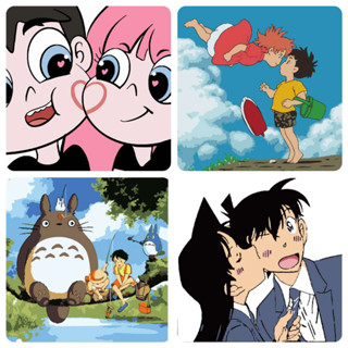 Tranh tô màu theo số cặp đôi 20x20cm có khung - Tranh sơn dầu số hóa tự tô chủ để cặp đôi anime