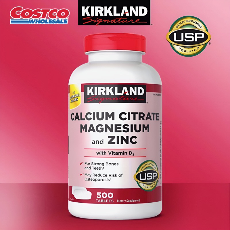 Canxi Calcium Citrate Magnesium Zinc D3 500 viên Kirkland