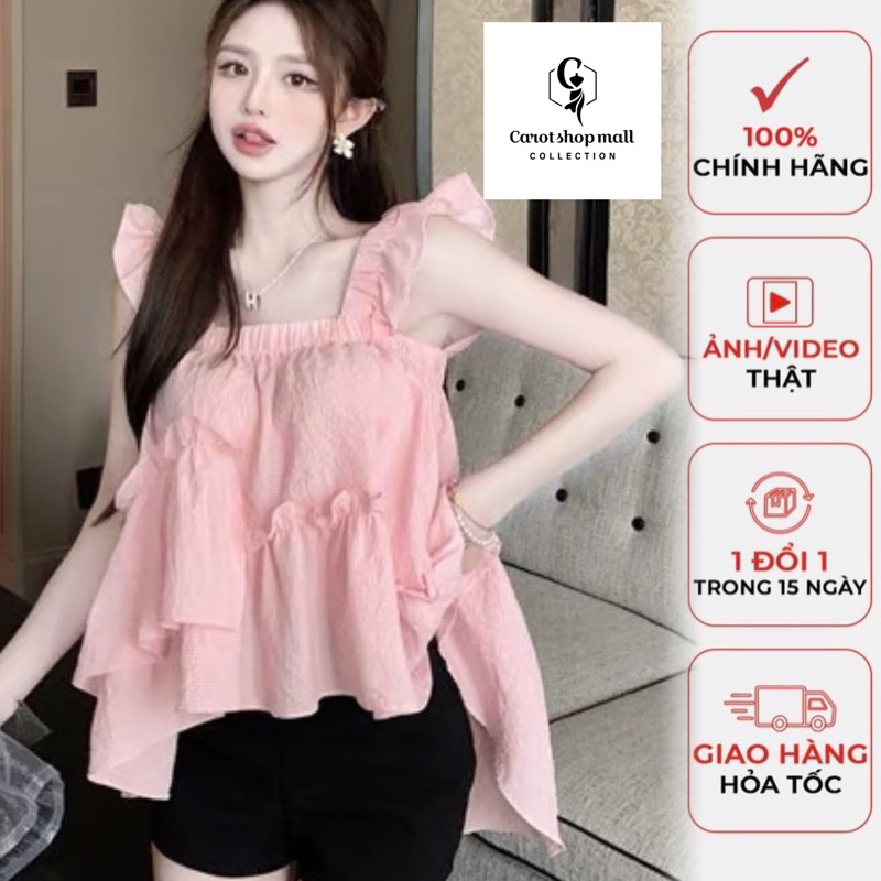 Áo caro bèo cánh tiên siêu xinh mùa hè( hình thật shop chụp ở cuối)- CarotShop