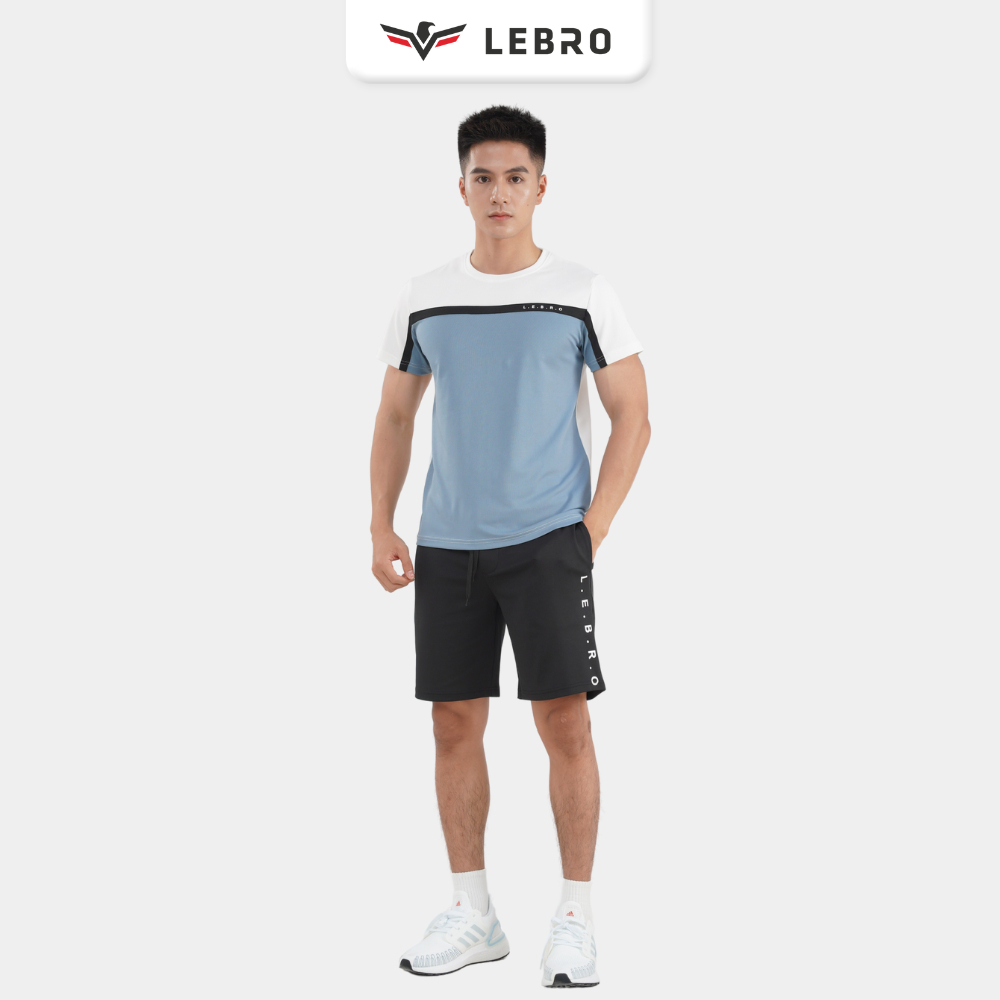 Set đồ nam thể thao nam LEBRO cổ tròn ngắn tay vải Coolmax chạy bộ đá bóng tập gym BTT02A