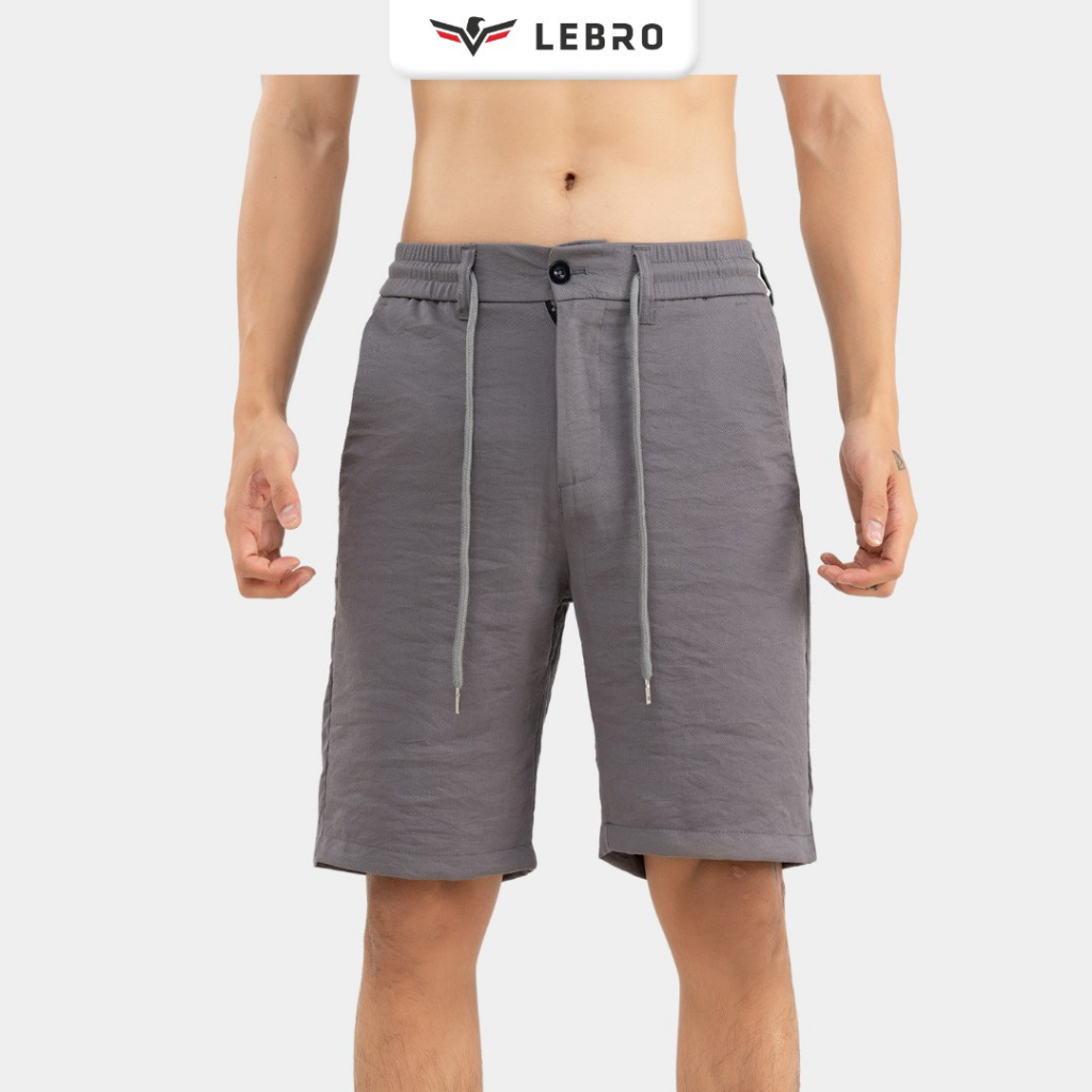 Quần short nam, quần đùi nam vải đũi linen cao cấp, quần sooc thể thao chạy bộ, đá bóng thời trang nam LEBRO QSD23-01A