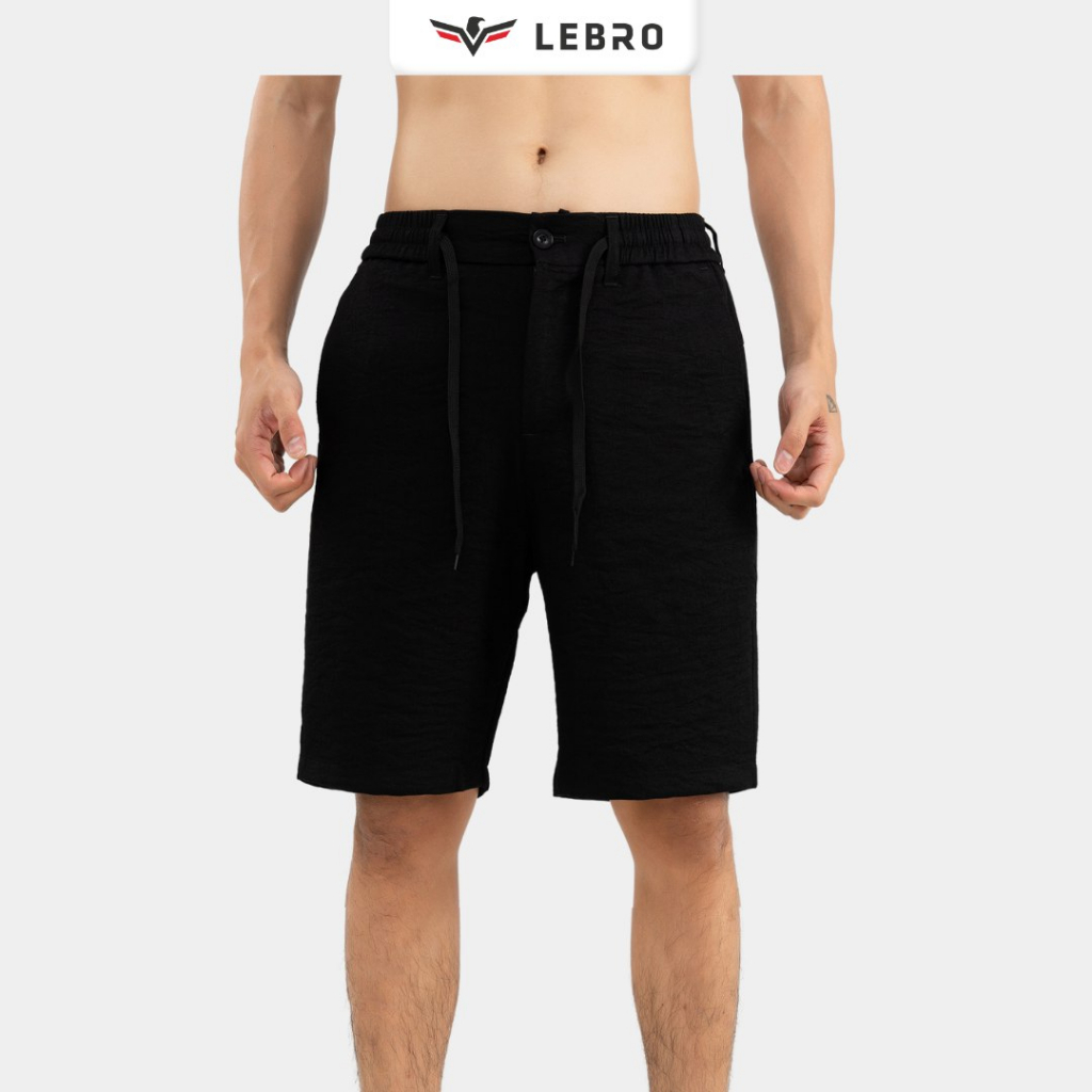 Quần short nam, quần đùi nam vải đũi linen cao cấp, quần sooc thể thao chạy bộ, đá bóng thời trang nam LEBRO QSD23-01A