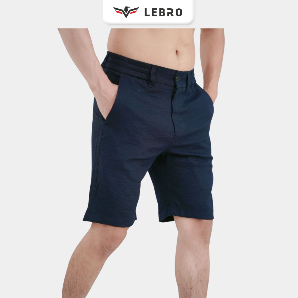 Quần short nam, quần đùi nam vải đũi linen cao cấp, quần sooc thể thao chạy bộ, đá bóng thời trang nam LEBRO QSD23-01A