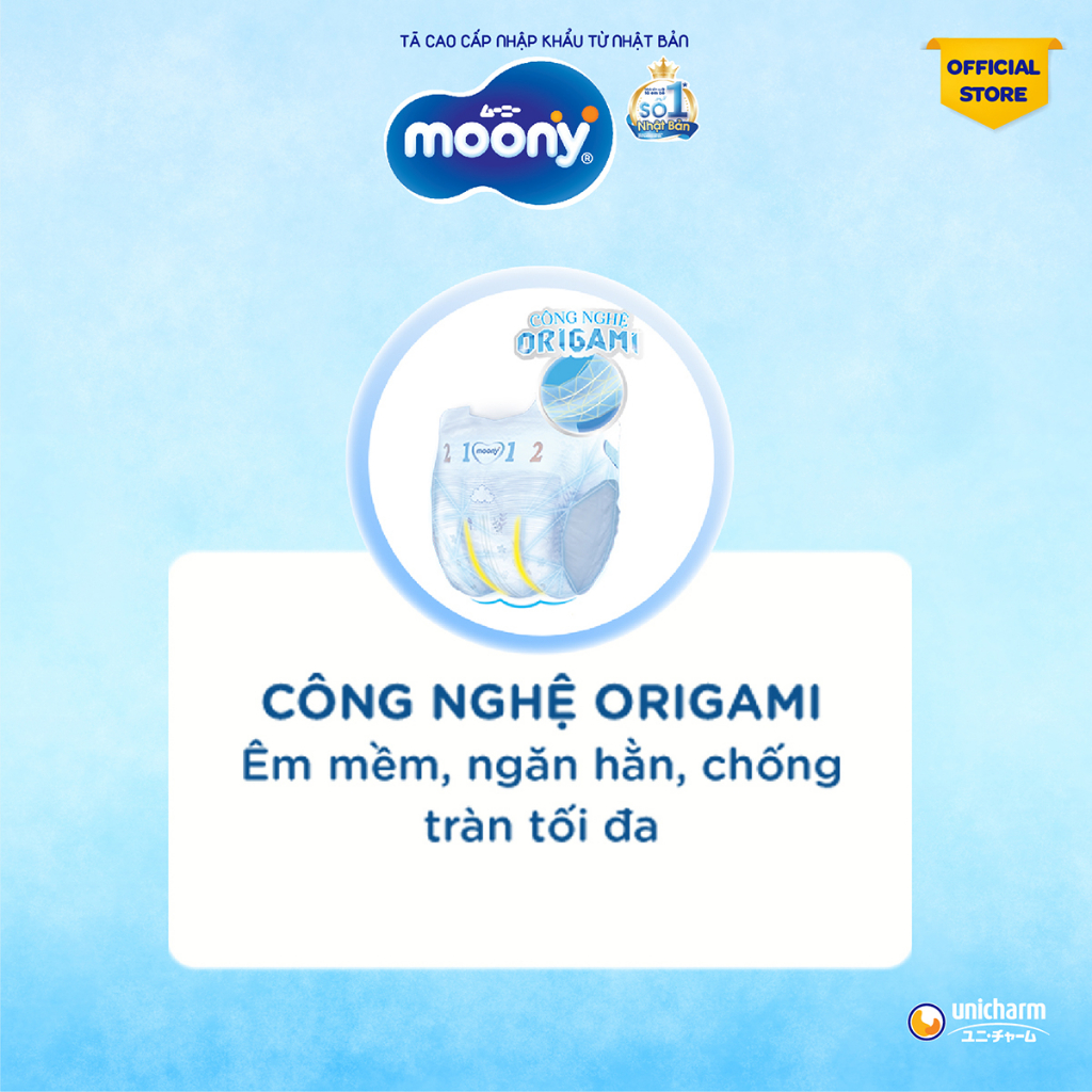 Tã dán cao cấp Moony 3S dành cho trẻ sơ sinh dưới 3 KG