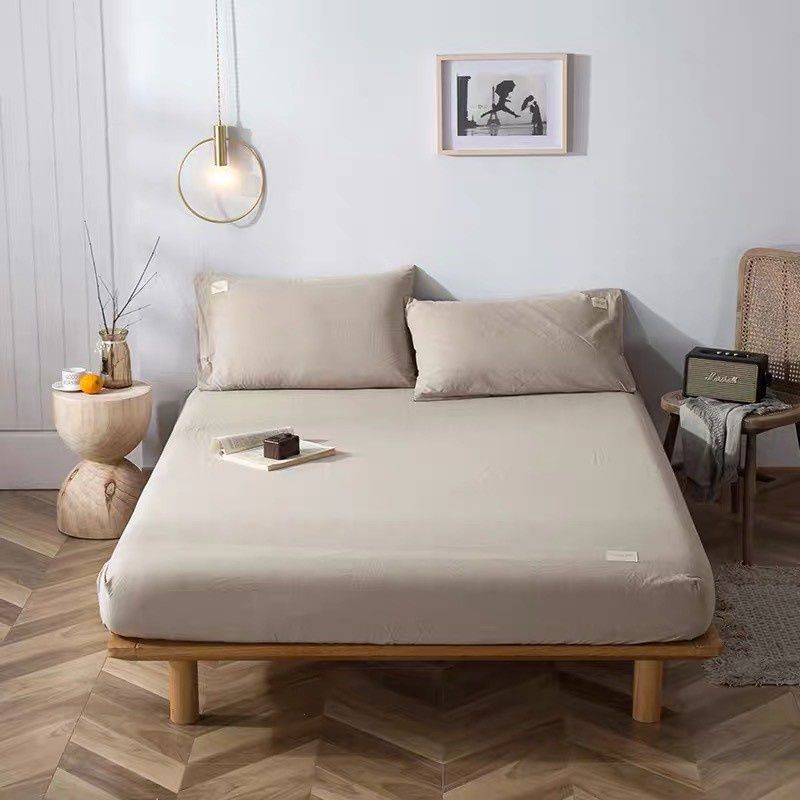 Ga Giường Cotton Tici Đủ Size m2, m4, m6, m8, 2m2 , Drap Giường, Ga Đệm 1 Màu Trơn Phong Cách Nhật Bản - Kingbedding
