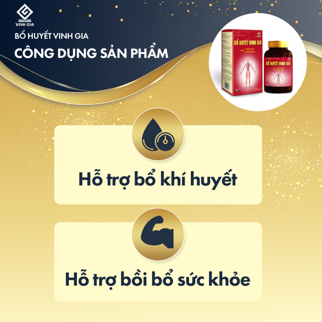 [Combo 2 TẶNG 1] Viên Uống Bổ Huyết Vinh Gia dùng cho Phụ Nữ Đau Bụng Kinh, Kinh Nguyệt Không Đều hộp 30 viên