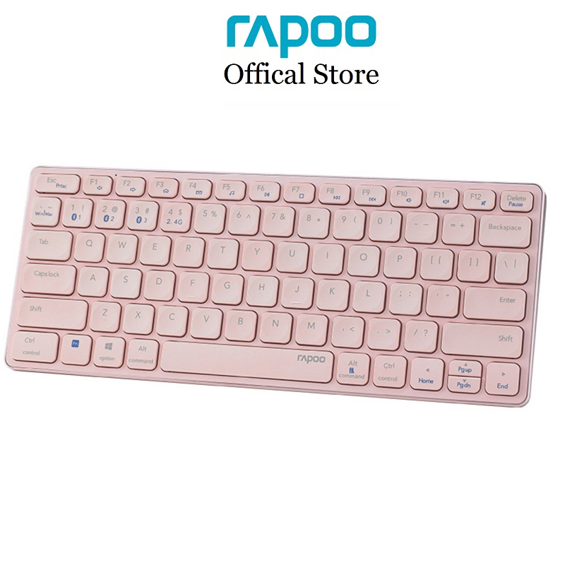 Bàn phím không dây Rapoo E9050G đa kết nối (Bluetooth 5.0/3.0/ USB 2.4Hz), pin sạc, phím hotkeys