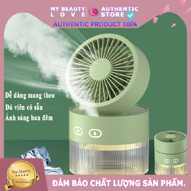 Quạt Mini Đa Năng 2 Trong 1 Nước Làm Mát Quạt Sạc USB Quạt Phun Sương Tạo Độ Ẩm Máy Khuếch Tán Tinh Dầu 350ML
