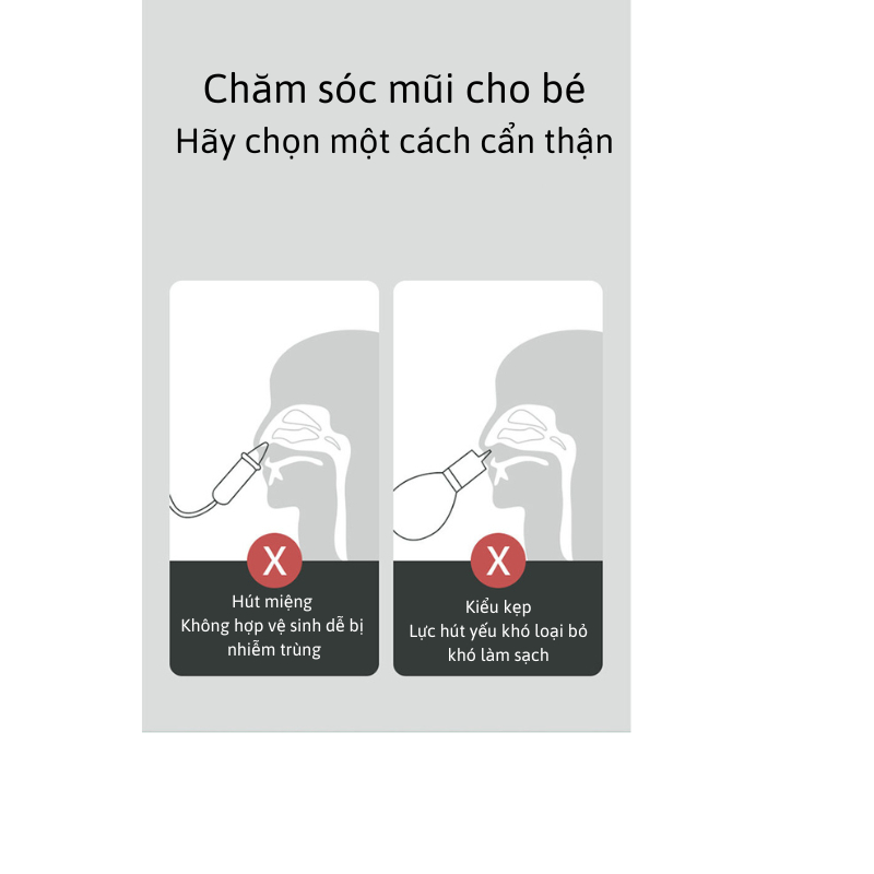 Máy Hút Mũi Cho Bé Sơ Sinh Cầm Tay 6 Cấp Độ Đa Năng Dụng Cụ Hút Mũi Cho Bé Đầu Hút Silicon Mềm Mại An Toàn Cho Bé