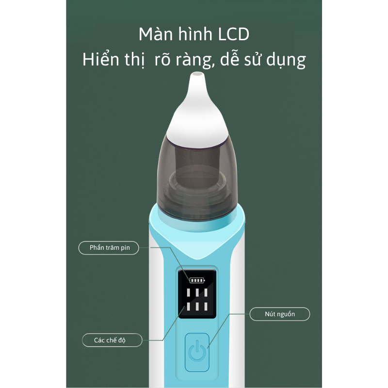 Máy Hút Mũi Cho Bé Sơ Sinh Cầm Tay 6 Cấp Độ Đa Năng Dụng Cụ Hút Mũi Cho Bé Đầu Hút Silicon Mềm Mại An Toàn Cho Bé