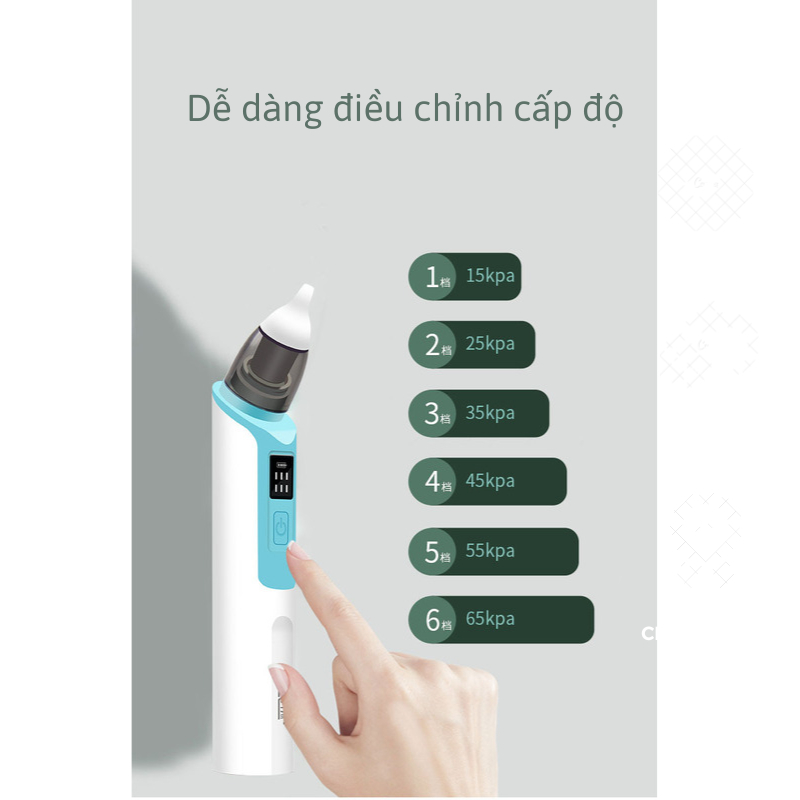 Máy Hút Mũi Cho Bé Sơ Sinh Cầm Tay 6 Cấp Độ Đa Năng Dụng Cụ Hút Mũi Cho Bé Đầu Hút Silicon Mềm Mại An Toàn Cho Bé