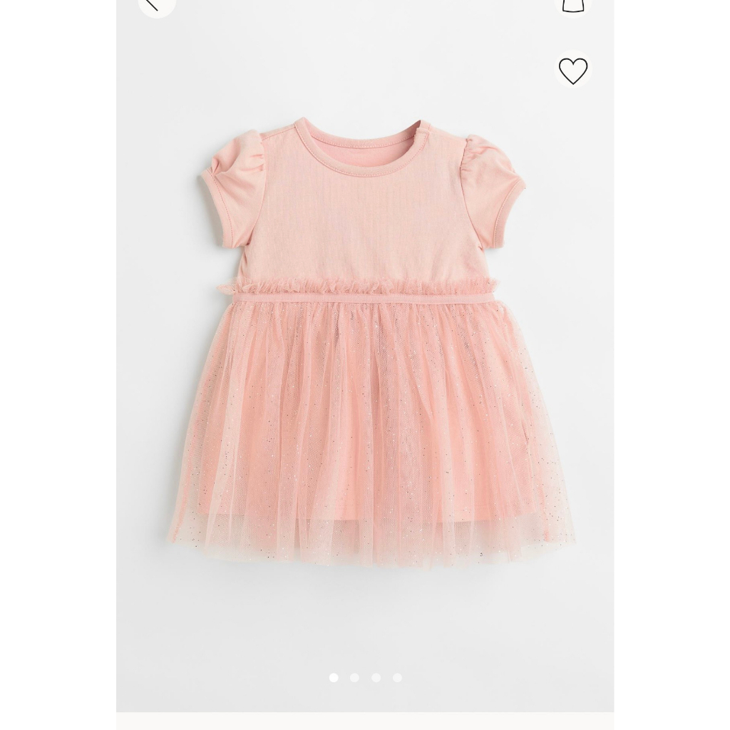 Váy cotton phối chân ren công chúa bé gái HM auth vợt sale